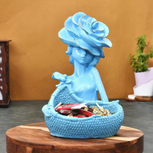 Decorative Lady with Basket Statue