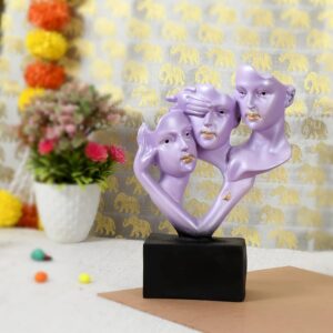 Human Face Decorative Showpiece Lovely Statue